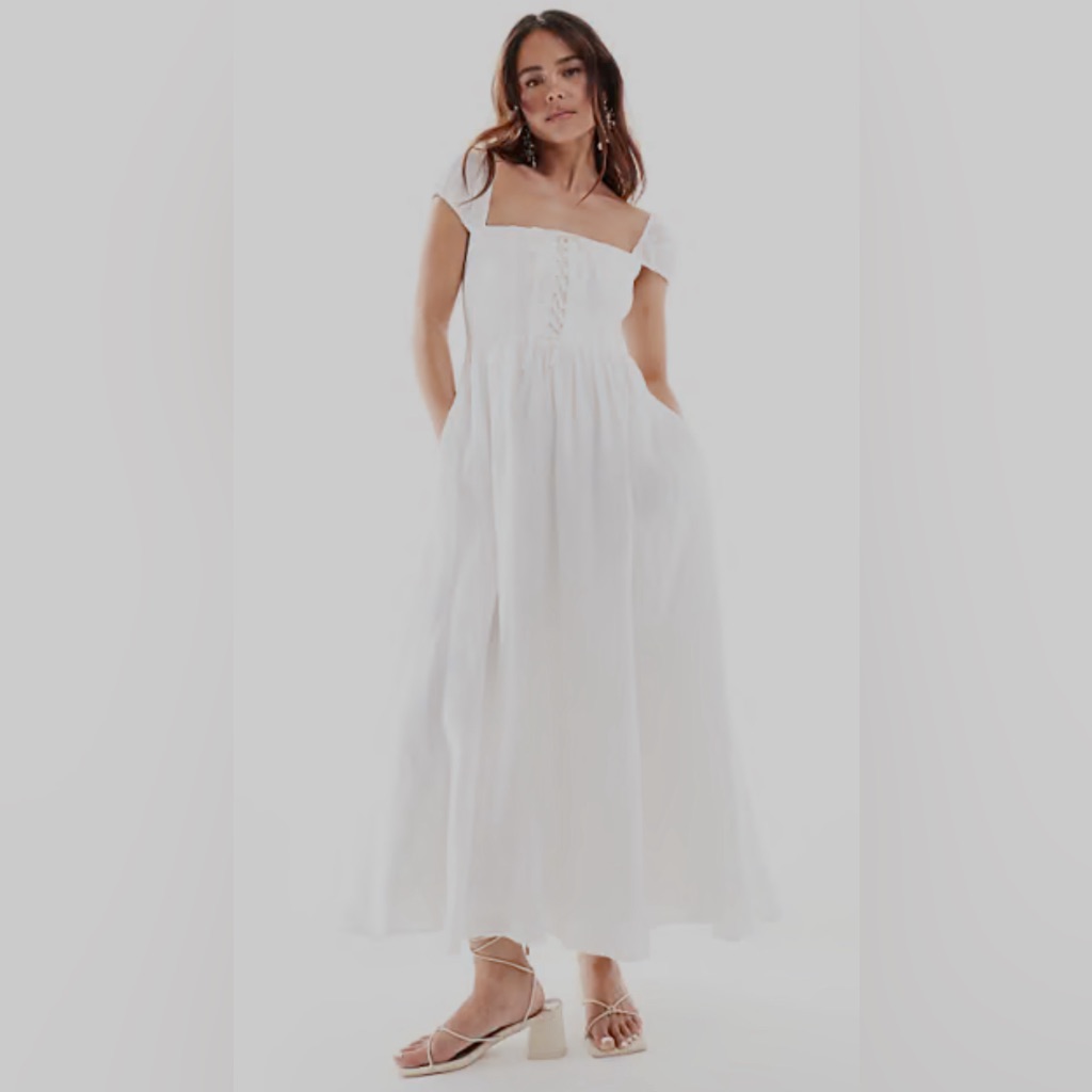 Size 2 Ever New Corset Midi Dress In White Nwt - Bought Final Sale